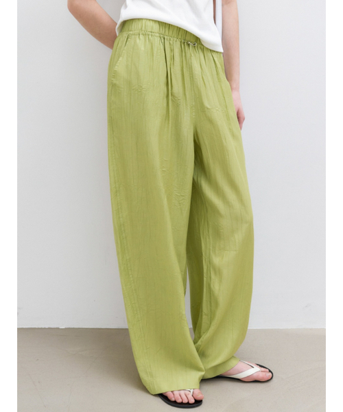 ATELIER NAIN（アトリエナイン）の「CREASE WAIST BANDING STRING PANTS (PT-5757)（その他パンツ・レディース・ブラック/ライトグリーン/チャコール・FREE）」の5枚目の写真
