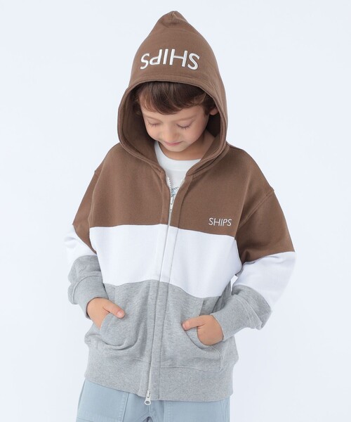 SHIPS(シップス)の「SHIPS KIDS:100~130cm / ロゴ フード ジップ パーカ(パーカー・キッズ・ブラウン・130/120/110/100)」の1枚目の写真
