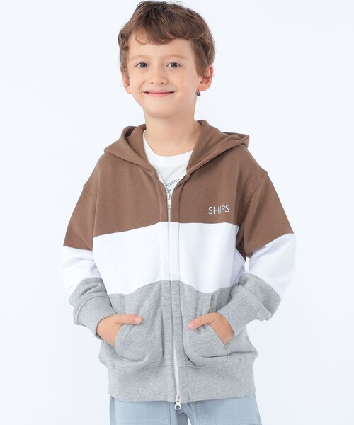 SHIPS(シップス)の「SHIPS KIDS:100~130cm / ロゴ フード ジップ パーカ(パーカー・キッズ・ブラウン・130/120/110/100)」の2枚目の写真