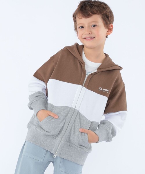 SHIPS(シップス)の「SHIPS KIDS:100~130cm / ロゴ フード ジップ パーカ(パーカー・キッズ・ブラウン・130/120/110/100)」の3枚目の写真