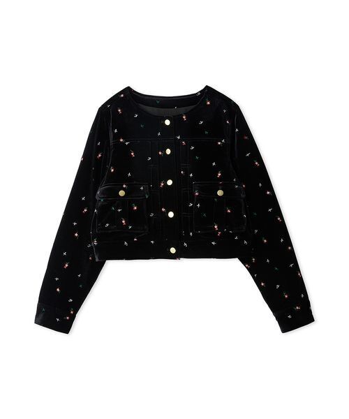 FURFUR(ファーファー)の「フラワー刺繍ノーカラージャケット(ノーカラージャケット・レディース・ブラック/キャメル/サックスブルー・F)」の9枚目の写真