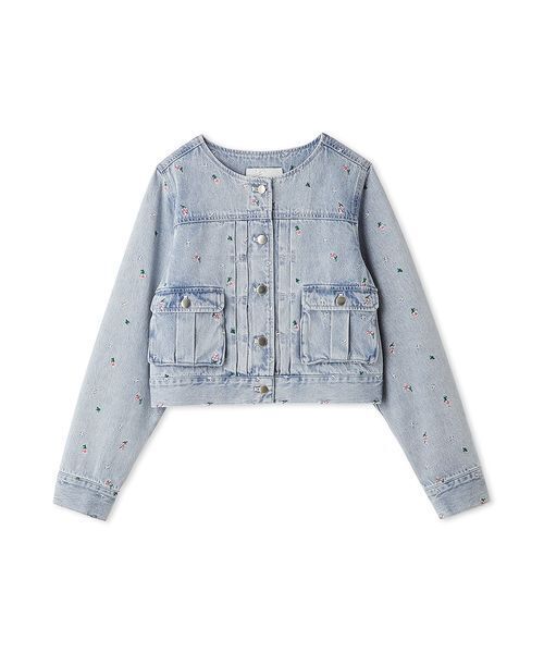 FURFUR(ファーファー)の「フラワー刺繍ノーカラージャケット(ノーカラージャケット・レディース・ブラック/キャメル/サックスブルー・F)」の10枚目の写真