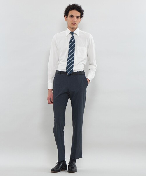 MACKINTOSH LONDON（マッキントッシュ ロンドン）の「【FLEX JERSEY】交編鹿の子ジャージー ワンピースカラーシャツ（シャツ/ブラウス・メンズ・ダークブラウン/ホワイト/ダークネイビー/グレー系その他・XL/L/M/S）」の5枚目の写真