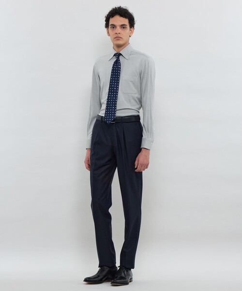 MACKINTOSH LONDON（マッキントッシュ ロンドン）の「【FLEX JERSEY】交編鹿の子ジャージー ワンピースカラーシャツ（シャツ/ブラウス・メンズ・ダークブラウン/ホワイト/ダークネイビー/グレー系その他・XL/L/M/S）」の6枚目の写真