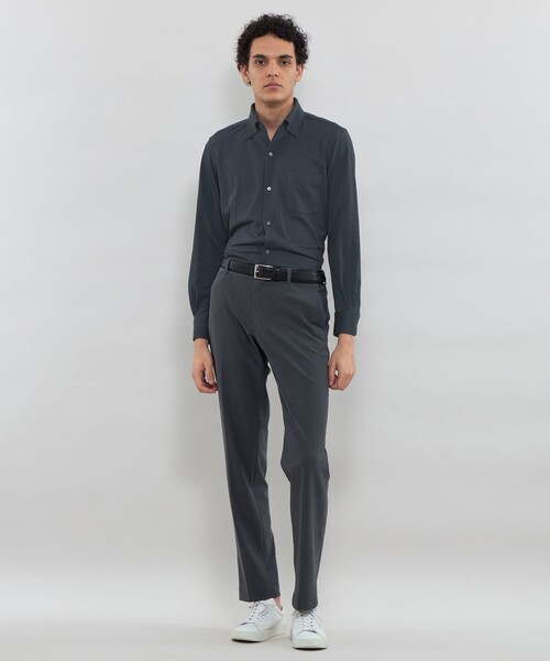 MACKINTOSH LONDON（マッキントッシュ ロンドン）の「【FLEX JERSEY】交編鹿の子ジャージー ワンピースカラーシャツ（シャツ/ブラウス・メンズ・ダークブラウン/ホワイト/ダークネイビー/グレー系その他・XL/L/M/S）」の8枚目の写真