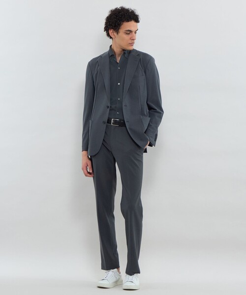 MACKINTOSH LONDON（マッキントッシュ ロンドン）の「【FLEX JERSEY】交編鹿の子ジャージー ワンピースカラーシャツ（シャツ/ブラウス・メンズ・ダークブラウン/ホワイト/ダークネイビー/グレー系その他・XL/L/M/S）」の9枚目の写真