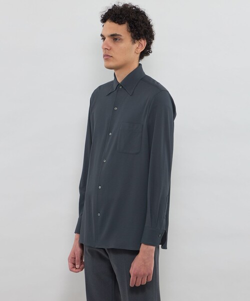 MACKINTOSH LONDON（マッキントッシュ ロンドン）の「【FLEX JERSEY】交編鹿の子ジャージー ワンピースカラーシャツ（シャツ/ブラウス・メンズ・ダークブラウン/ホワイト/ダークネイビー/グレー系その他・XL/L/M/S）」の13枚目の写真