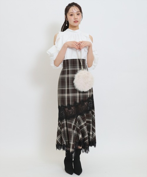 WILLSELECTION(ウィルセレクション)の「レース切替アシメヘムマーメイドスカート(スカート・レディース・ホワイト系その他/ブラック系その他/ブラウン系その他・FREE)」の9枚目の写真