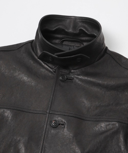 ANOTHER OFFICE(アナザー オフィス)の「ANOTHER OFFICE LEATHER CAR COAT(その他アウター・メンズ・ブラック・2)」の2枚目の写真