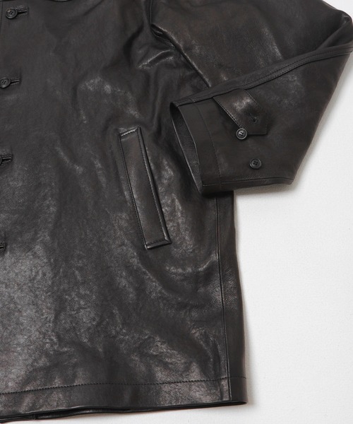 ANOTHER OFFICE(アナザー オフィス)の「ANOTHER OFFICE LEATHER CAR COAT(その他アウター・メンズ・ブラック・2)」の3枚目の写真