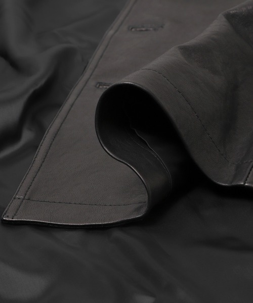 ANOTHER OFFICE(アナザー オフィス)の「ANOTHER OFFICE LEATHER CAR COAT(その他アウター・メンズ・ブラック・2)」の6枚目の写真