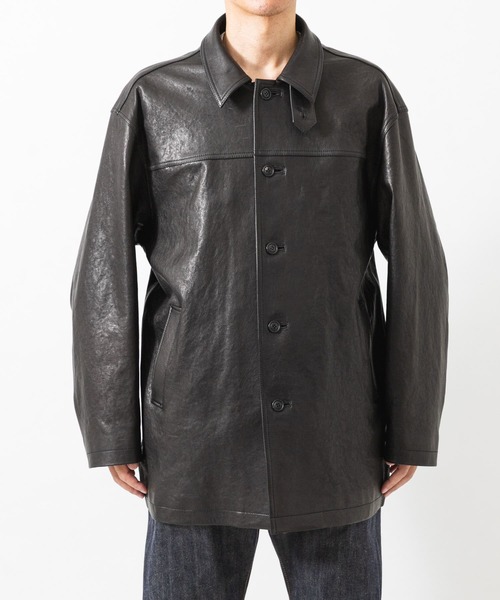 ANOTHER OFFICE(アナザー オフィス)の「ANOTHER OFFICE LEATHER CAR COAT(その他アウター・メンズ・ブラック・2)」の8枚目の写真