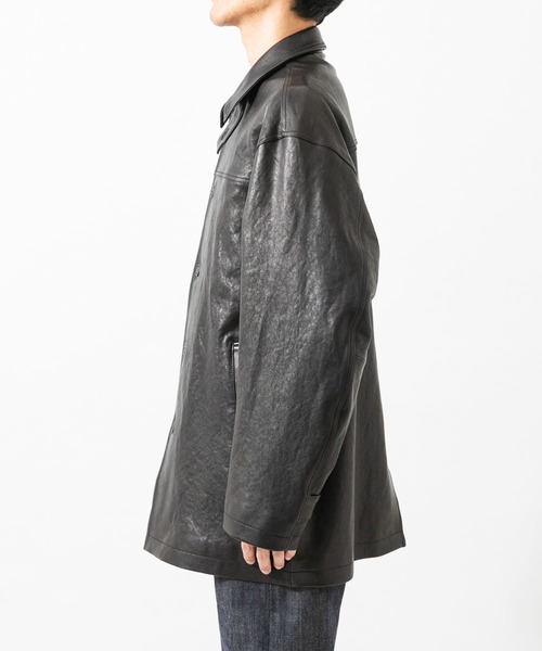 ANOTHER OFFICE(アナザー オフィス)の「ANOTHER OFFICE LEATHER CAR COAT(その他アウター・メンズ・ブラック・2)」の10枚目の写真