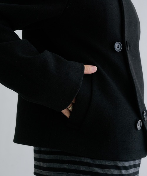 EPNK(イーピーエヌケー)の「Multiple short peacoat / マルチプルショートPコート(ピーコート・メンズ・ネイビー/チャコールグレー/ブラック・SMALL/MEDIUM/LARGE)」の21枚目の写真