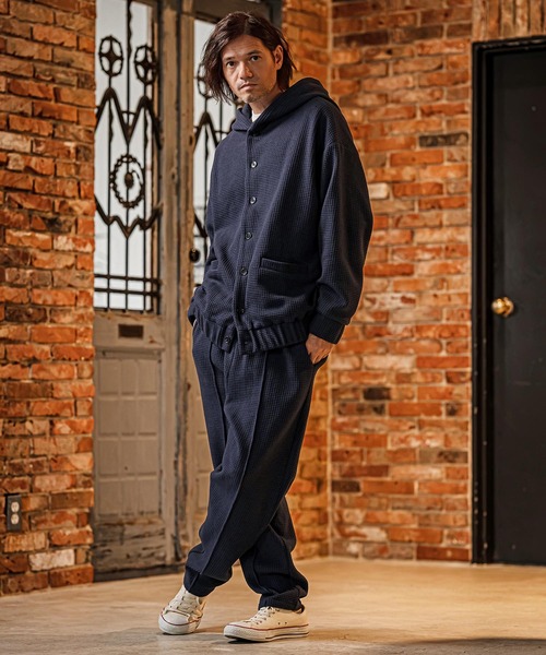CAMBIO（カンビオ）の「mpa4204- Big Waffle Button Hoodie パーカー(CAM26AW-016)（パーカー・メンズ・ブラック/ネイビー/イエロー・S/M/L）」の13枚目の写真