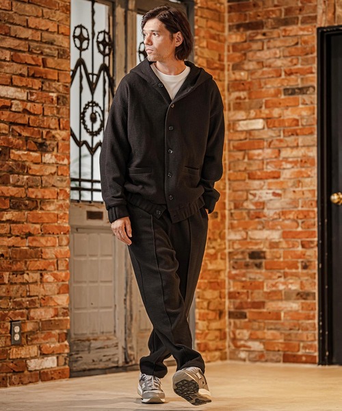 CAMBIO（カンビオ）の「mpa4204- Big Waffle Button Hoodie パーカー(CAM26AW-016)（パーカー・メンズ・ブラック/ネイビー/イエロー・S/M/L）」の19枚目の写真