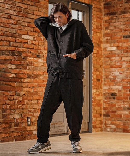 CAMBIO（カンビオ）の「mpa4204- Big Waffle Button Hoodie パーカー(CAM26AW-016)（パーカー・メンズ・ブラック/ネイビー/イエロー・S/M/L）」の20枚目の写真