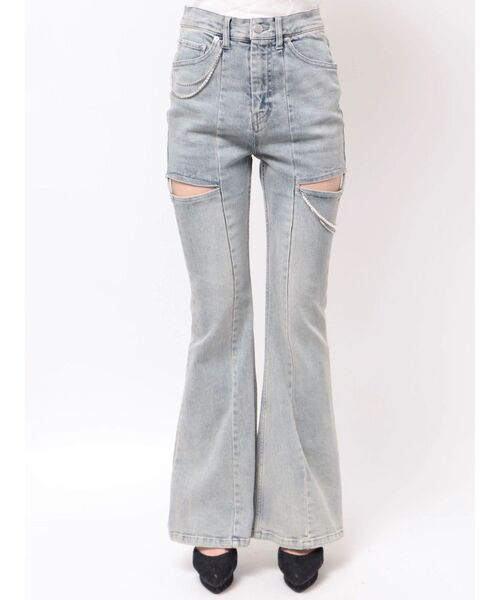 RESEXXY(リゼクシー)の「カットアウトルミエールパールデニム(デニムパンツ・レディース・ライトブルー・X-SMALL/SMALL/MEDIUM)」の8枚目の写真