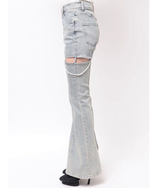 RESEXXY(リゼクシー)の「カットアウトルミエールパールデニム(デニムパンツ・レディース・ライトブルー・X-SMALL/SMALL/MEDIUM)」の9枚目の写真