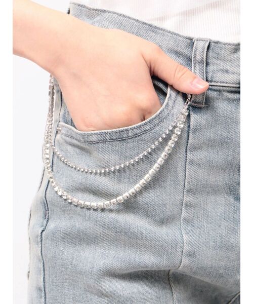 RESEXXY(リゼクシー)の「カットアウトルミエールパールデニム(デニムパンツ・レディース・ライトブルー・X-SMALL/SMALL/MEDIUM)」の13枚目の写真