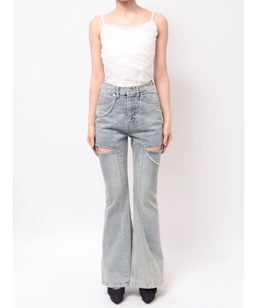RESEXXY(リゼクシー)の「カットアウトルミエールパールデニム(デニムパンツ・レディース・ライトブルー・X-SMALL/SMALL/MEDIUM)」の16枚目の写真