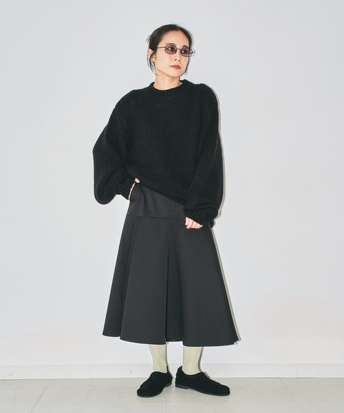 CITYSHOP(シティーショップ)の「CHINO LIKE FLAIR スカート(スカート・レディース・ブラック/ベージュ・36/38)」の7枚目の写真