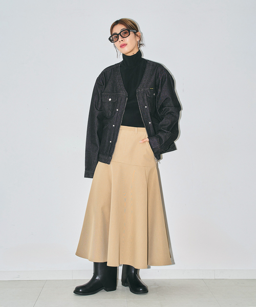 CITYSHOP(シティーショップ)の「CHINO LIKE FLAIR スカート(スカート・レディース・ブラック/ベージュ・36/38)」の10枚目の写真