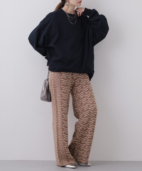 Re:EDIT(リエディ)の「グラフィックジャガードニットストレートパンツ(その他パンツ・レディース・ブラウン・M)」の9枚目の写真
