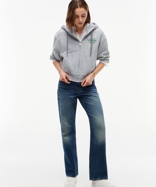 TOMMY HILFIGER(トミーヒルフィガー)の「スタジオトミージップスルースウェットパーカー(スウェット・レディース・ブルー/グレー・X-SMALL/SMALL)」の3枚目の写真