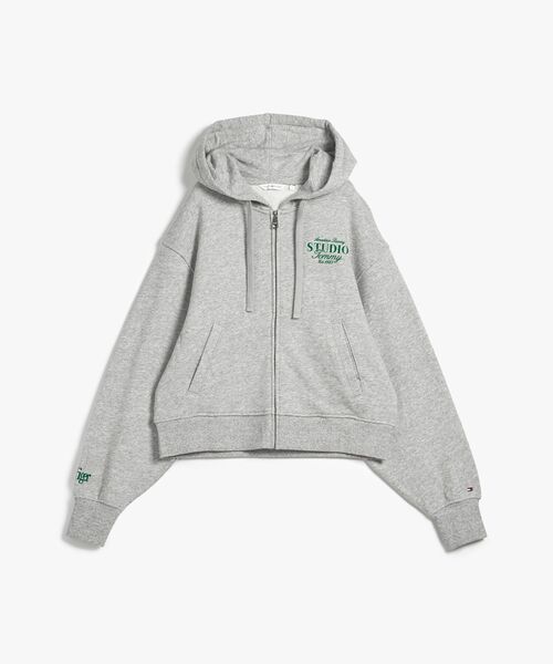 TOMMY HILFIGER(トミーヒルフィガー)の「スタジオトミージップスルースウェットパーカー(スウェット・レディース・ブルー/グレー・X-SMALL/SMALL)」の7枚目の写真