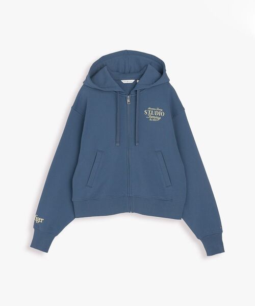 TOMMY HILFIGER(トミーヒルフィガー)の「スタジオトミージップスルースウェットパーカー(スウェット・レディース・ブルー/グレー・X-SMALL/SMALL)」の9枚目の写真