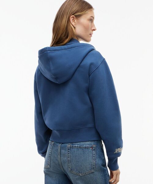TOMMY HILFIGER(トミーヒルフィガー)の「スタジオトミージップスルースウェットパーカー(スウェット・レディース・ブルー/グレー・X-SMALL/SMALL)」の12枚目の写真