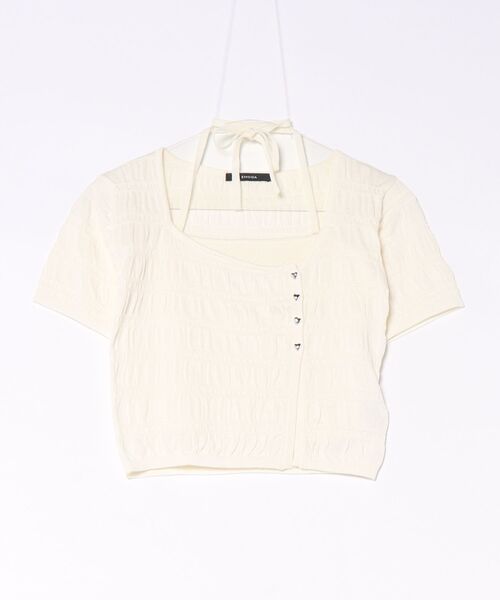 EMODA(エモダ)の「ASYMMETRY CHOKER TWIN KNIT(ニット/セーター・レディース・ブラック/ブルー/アイボリー・FREE)」の2枚目の写真