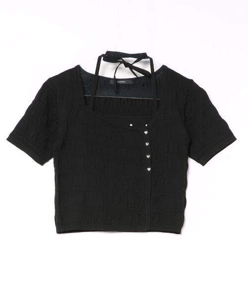 EMODA(エモダ)の「ASYMMETRY CHOKER TWIN KNIT(ニット/セーター・レディース・ブラック/ブルー/アイボリー・FREE)」の1枚目の写真