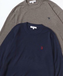 U.S. POLO ASSN./ユーエスポロアッスン ウール混 ハイゲージニット ロゴ ワンポイント刺繍 クルーネック セーター/レディース メンズ