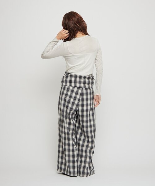 WILLOW(ウィロー)の「【willow】オンブレチェックオールインワン(サロペット/オーバーオール・レディース・ネイビー/アイボリー・ONE SIZE)」の21枚目の写真