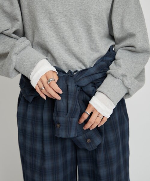 WILLOW(ウィロー)の「【willow】オンブレチェックオールインワン(サロペット/オーバーオール・レディース・ネイビー/アイボリー・ONE SIZE)」の9枚目の写真