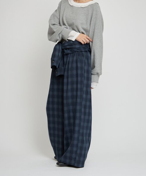 WILLOW(ウィロー)の「【willow】オンブレチェックオールインワン(サロペット/オーバーオール・レディース・ネイビー/アイボリー・ONE SIZE)」の16枚目の写真