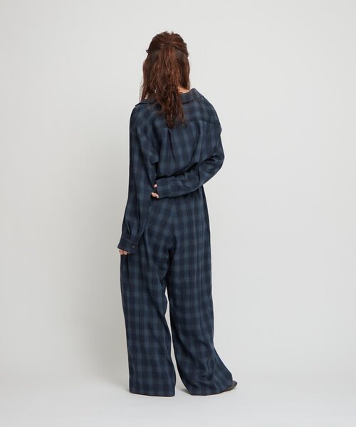 WILLOW(ウィロー)の「【willow】オンブレチェックオールインワン(サロペット/オーバーオール・レディース・ネイビー/アイボリー・ONE SIZE)」の20枚目の写真