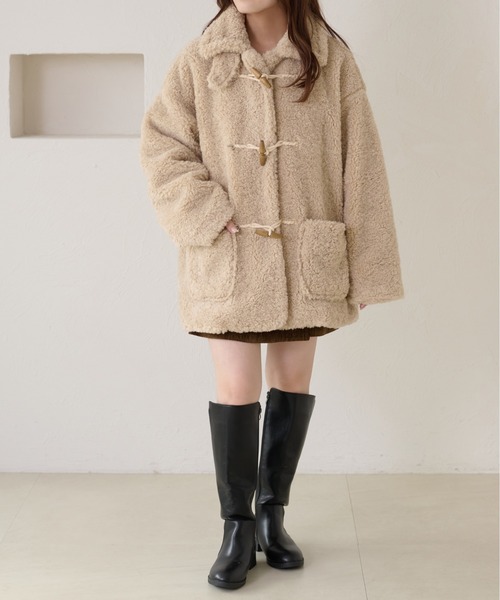 apres jour clair（アプレジュールクレア）の「【apres jour clair】ダッフルボアコート（ダウンベスト・レディース・ブラウン/アイボリー/チャコールグレー・フリー/X-LARGE）」の12枚目の写真