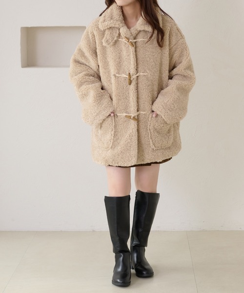 apres jour clair（アプレジュールクレア）の「【apres jour clair】ダッフルボアコート（ダウンベスト・レディース・ブラウン/アイボリー/チャコールグレー・フリー/X-LARGE）」の14枚目の写真
