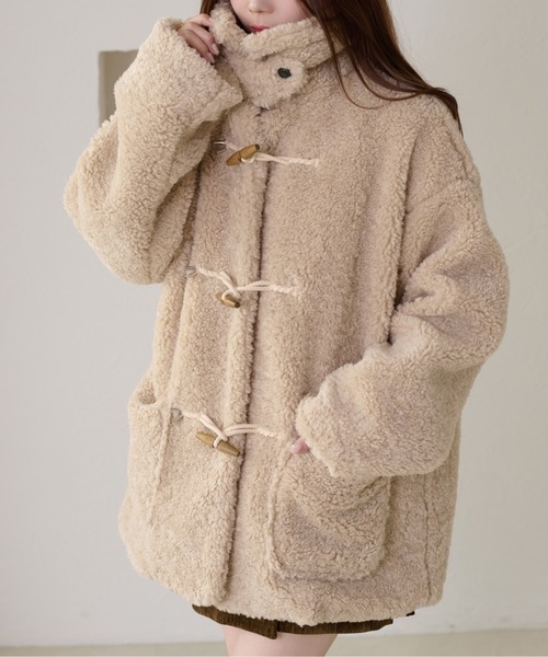 apres jour clair（アプレジュールクレア）の「【apres jour clair】ダッフルボアコート（ダウンベスト・レディース・ブラウン/アイボリー/チャコールグレー・フリー/X-LARGE）」の9枚目の写真
