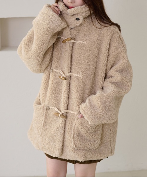 apres jour clair（アプレジュールクレア）の「【apres jour clair】ダッフルボアコート（ダウンベスト・レディース・ブラウン/アイボリー/チャコールグレー・フリー/X-LARGE）」の10枚目の写真