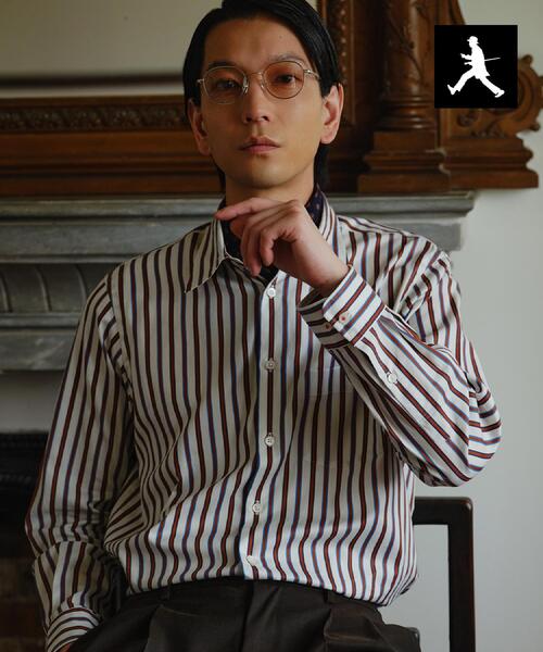 TAKEO KIKUCHI(タケオキクチ)の「【BOWLER HAT LABEL】日本製オルタネートストライプシャツ(シャツ/ブラウス・メンズ・ホワイト系3/ネイビー系2・04/03/02)」の3枚目の写真
