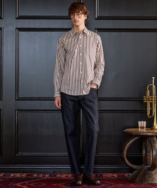 TAKEO KIKUCHI(タケオキクチ)の「【BOWLER HAT LABEL】日本製オルタネートストライプシャツ(シャツ/ブラウス・メンズ・ホワイト系3/ネイビー系2・04/03/02)」の6枚目の写真