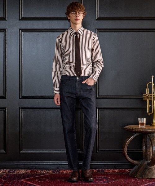 TAKEO KIKUCHI(タケオキクチ)の「【BOWLER HAT LABEL】日本製オルタネートストライプシャツ(シャツ/ブラウス・メンズ・ホワイト系3/ネイビー系2・04/03/02)」の7枚目の写真