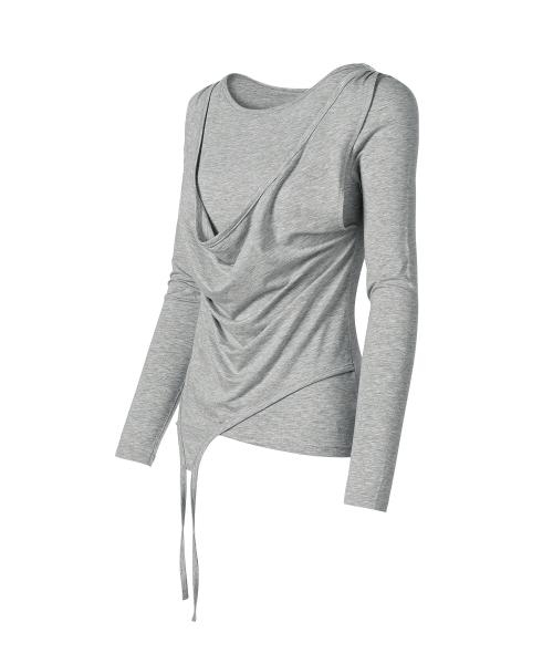 THEVINYLHOUSE(ザバイニルハウス)の「DRAPED LAYERED LS TEE(W) GREY(Tシャツ/カットソー・レディース・その他・FREE)」の8枚目の写真
