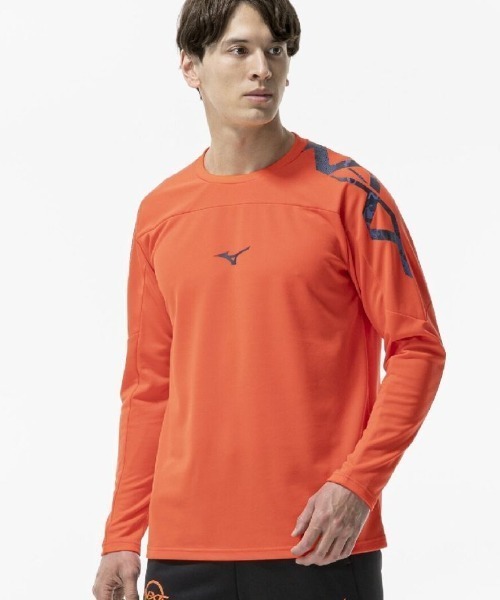 MIZUNO(ミズノ )の「ミズノ MIZUNO N-XT 長袖Tシャツ(Tシャツ/カットソー・メンズ・ホワイト/オレンジ/ブラック/ネイビー・LL/M/L)」の1枚目の写真
