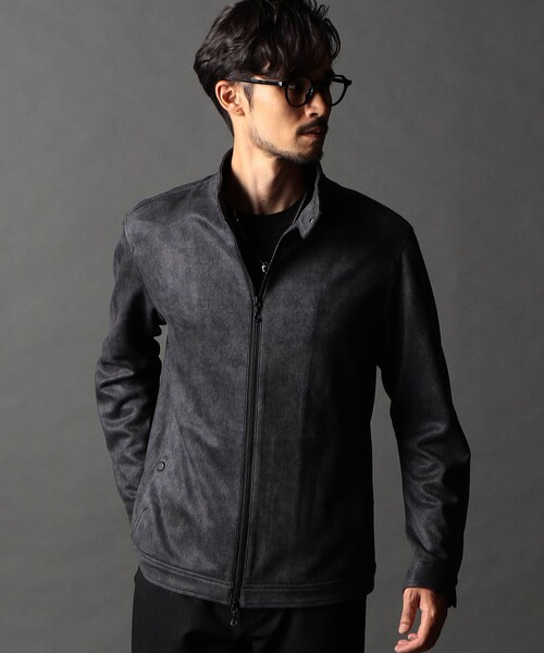NICOLE CLUB FOR MEN(ニコルクラブフォーメン)の「ポンチスウェードスタンドブルゾン(その他アウター・メンズ・ブラック/ダークブラウン/ライトグレー・L/XL/M)」の2枚目の写真