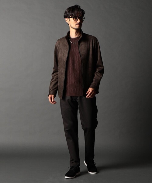 NICOLE CLUB FOR MEN(ニコルクラブフォーメン)の「ポンチスウェードスタンドブルゾン(その他アウター・メンズ・ブラック/ダークブラウン/ライトグレー・L/XL/M)」の4枚目の写真